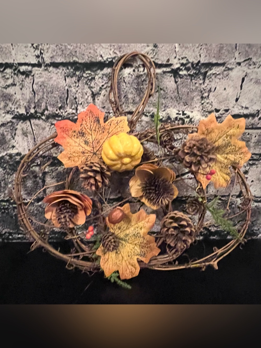 Autumn Harvest Wreath - Yellow & Brown Fall Door Accent